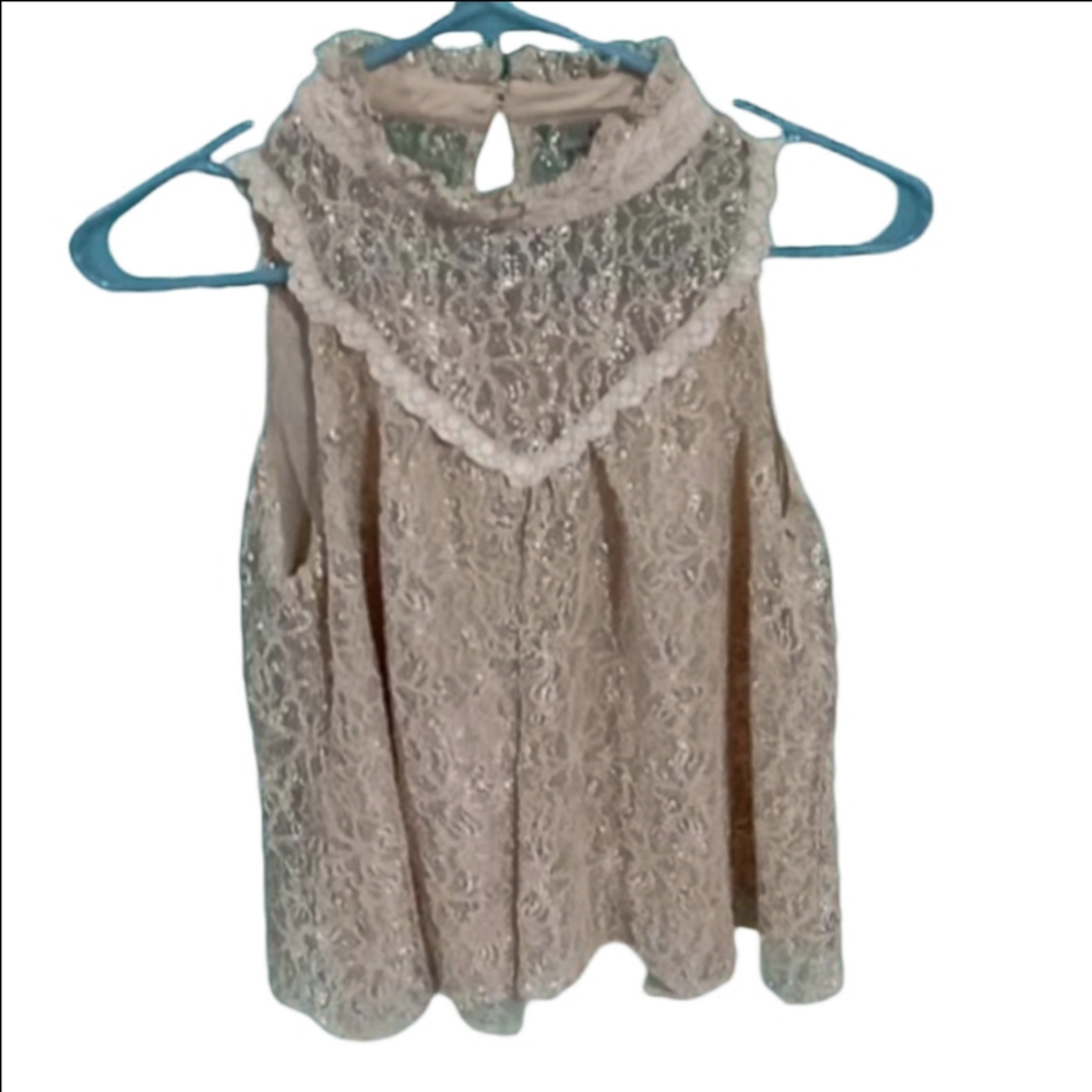(177)  Wishlist apparel blouse, Sparkly, Fancy Sleeveless Blouse